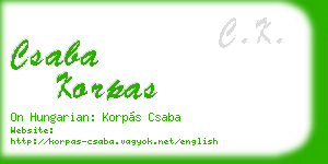 csaba korpas business card