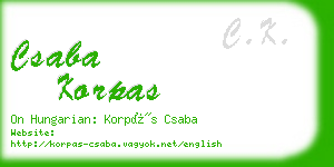 csaba korpas business card